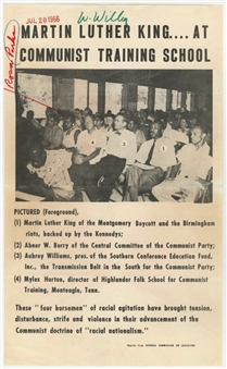 1966 Anti- Martin Luther King Jr. Broadside Flyer 